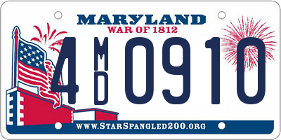 MD license plate 4MD0910