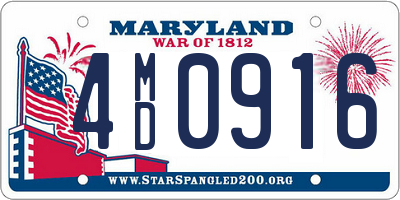 MD license plate 4MD0916