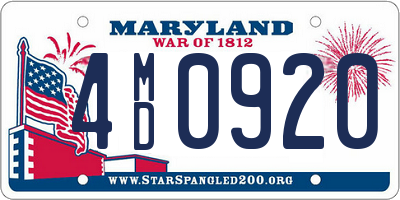 MD license plate 4MD0920
