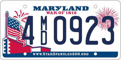 MD license plate 4MD0923