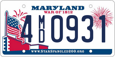 MD license plate 4MD0931
