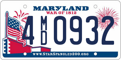 MD license plate 4MD0932