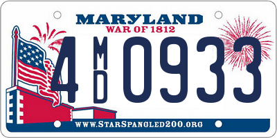 MD license plate 4MD0933