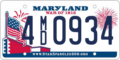 MD license plate 4MD0934