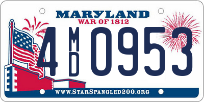 MD license plate 4MD0953