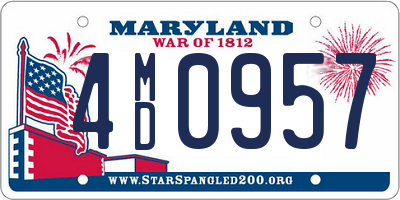 MD license plate 4MD0957