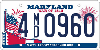 MD license plate 4MD0960