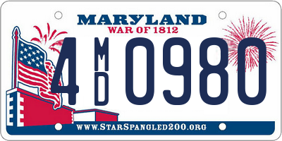 MD license plate 4MD0980