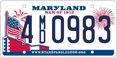 MD license plate 4MD0983