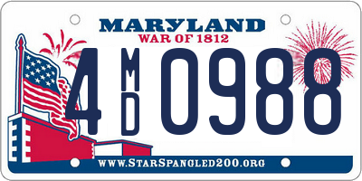 MD license plate 4MD0988