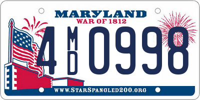 MD license plate 4MD0998