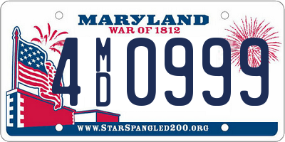 MD license plate 4MD0999