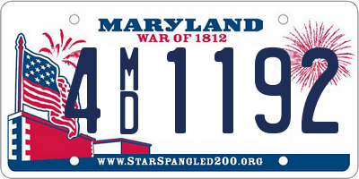 MD license plate 4MD1192