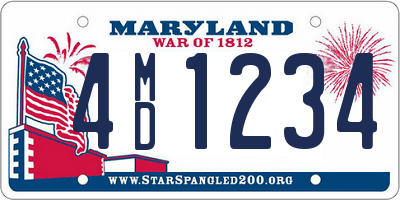 MD license plate 4MD1234