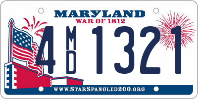 MD license plate 4MD1321