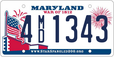 MD license plate 4MD1343