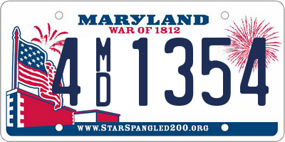 MD license plate 4MD1354