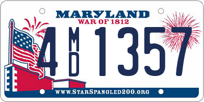 MD license plate 4MD1357