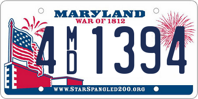 MD license plate 4MD1394