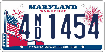 MD license plate 4MD1454