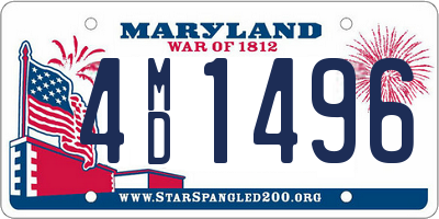 MD license plate 4MD1496