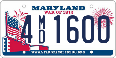 MD license plate 4MD1600