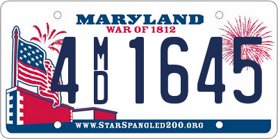 MD license plate 4MD1645