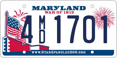 MD license plate 4MD1701