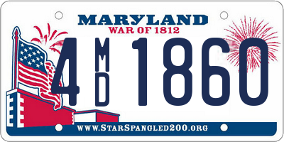 MD license plate 4MD1860