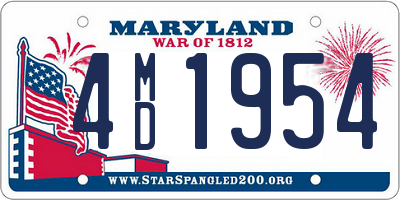 MD license plate 4MD1954