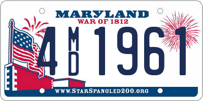 MD license plate 4MD1961