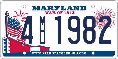 MD license plate 4MD1982