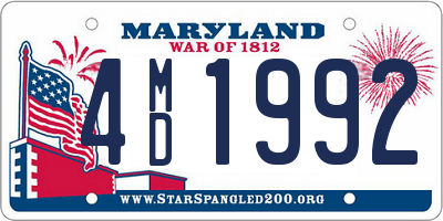 MD license plate 4MD1992