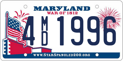 MD license plate 4MD1996