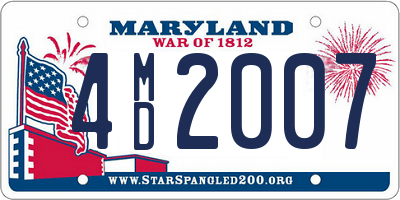 MD license plate 4MD2007