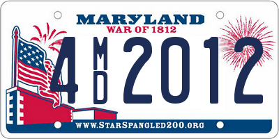 MD license plate 4MD2012