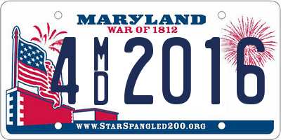 MD license plate 4MD2016