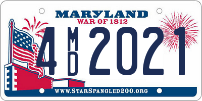 MD license plate 4MD2021