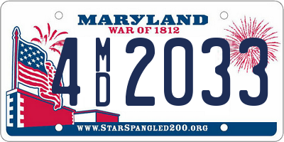 MD license plate 4MD2033