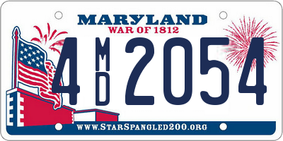 MD license plate 4MD2054