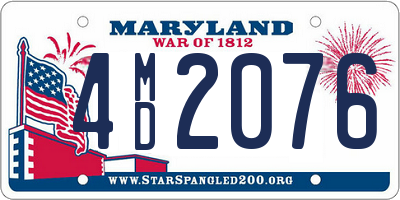 MD license plate 4MD2076