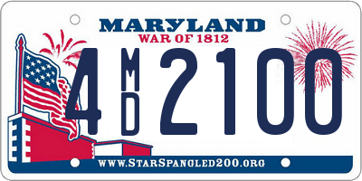 MD license plate 4MD2100