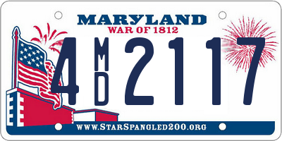 MD license plate 4MD2117