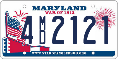 MD license plate 4MD2121