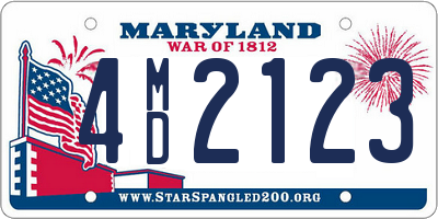 MD license plate 4MD2123