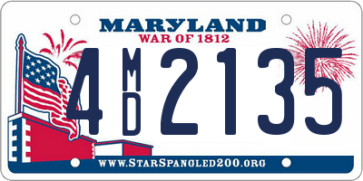 MD license plate 4MD2135