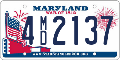 MD license plate 4MD2137