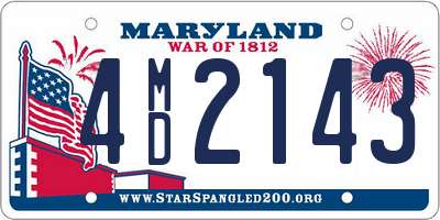 MD license plate 4MD2143