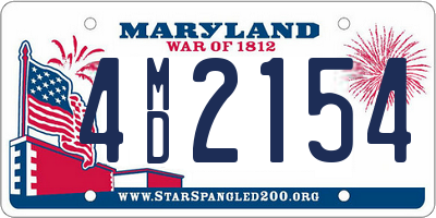 MD license plate 4MD2154