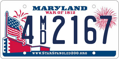 MD license plate 4MD2167